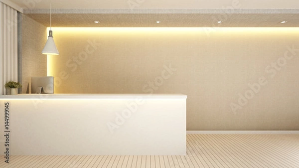 Fototapeta projekt recepcji dla hotelu lub apartamentu - Renderowanie 3d