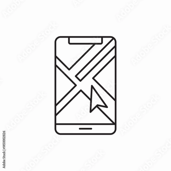 Fototapeta Mobile map navigation app icon vector sign