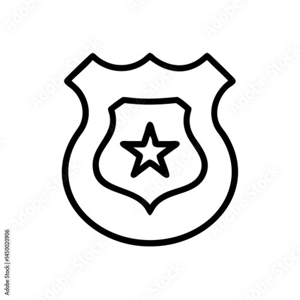 Obraz police badge on transparent background for web and graphic design