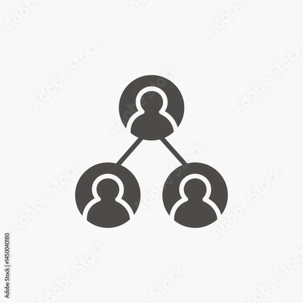 Fototapeta user share connection people icon vector isolated. business management symbol. Social link simple solid icon.