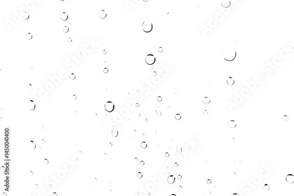 Fototapeta Captivating abstract image showcasing a glass surface covered in a mesmerizing array of delicate raindrops creating a stunning visual texture and  isolated on white background PNG