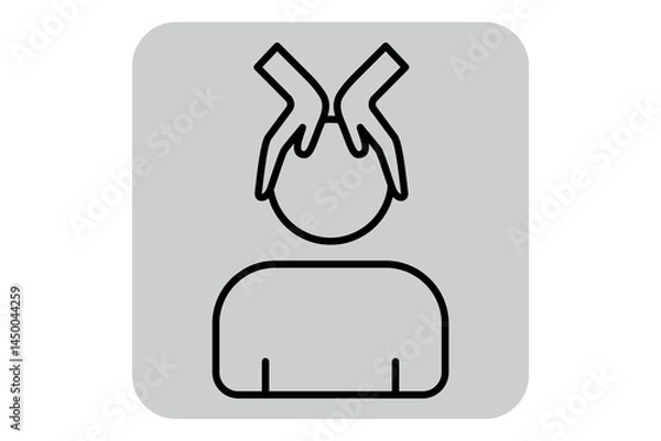Fototapeta Beauty icon of relaxation techniques, focusing on self-care practices, such as head massages, creating calm atmosphere for rejuvenation