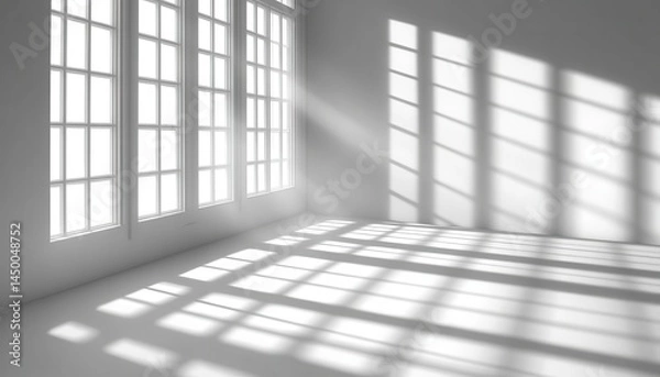 Fototapeta Bright Sunlight Streaming Through Windows, Casting Shadows
