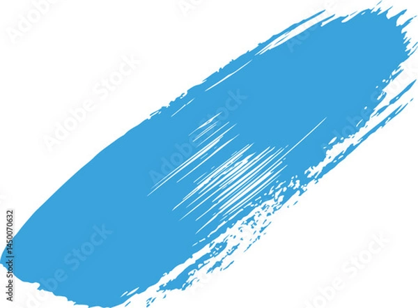 Fototapeta A bold, sweeping turquoise paint stroke against a clean white background creates a dynamic and modern graphic element.