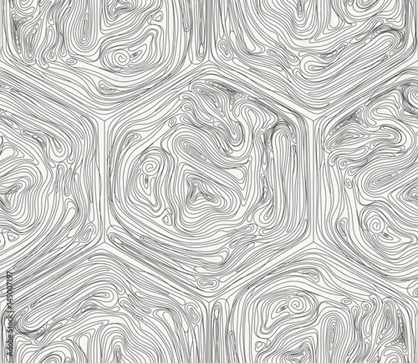 Fototapeta Abstract artistic geometric background with hexagonal structure in trendy outlined style. Repeating doodle texture is perfect for prints, postcards and wallpapers. Vector seamless pattern.