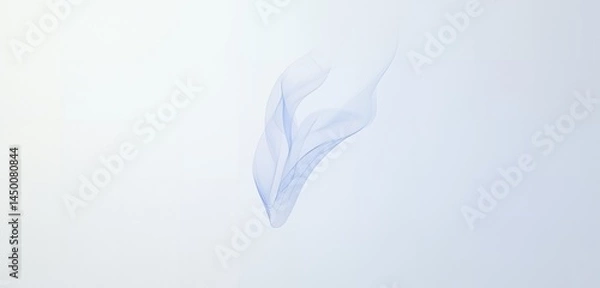 Fototapeta Abstract light blue fabric flowing elegantly on a white background design element