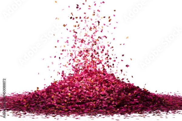 Obraz Vibrant confetti falls on a transparent background
