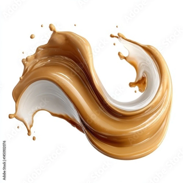 Fototapeta Dynamic Splash of Coffee Creamer Swirl Artistic Liquid Motion Abstract Food Beverage Background