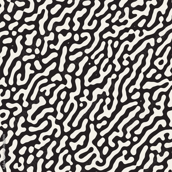Obraz Vector Seamless Grunge Pattern. Black and White Organic Shapes. Abstract Background Illustration