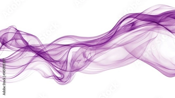 Fototapeta Minimal white background with soft purple wave patterns, creating a clean yet subtly mysterious presentation look