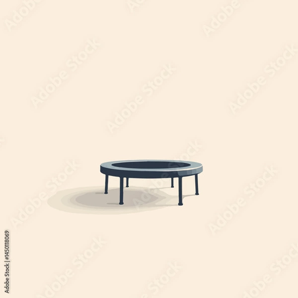 Fototapeta Trampoline Illustration in Minimalist Style on Neutral Background for Fitness Blogs, Healthy Lifestyle Websites, Recreation Content, and Exercise Programs