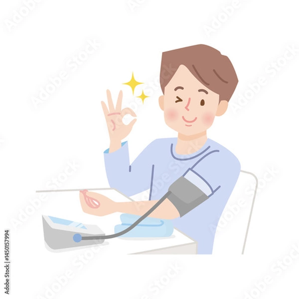 Obraz 血圧を測る若い男性