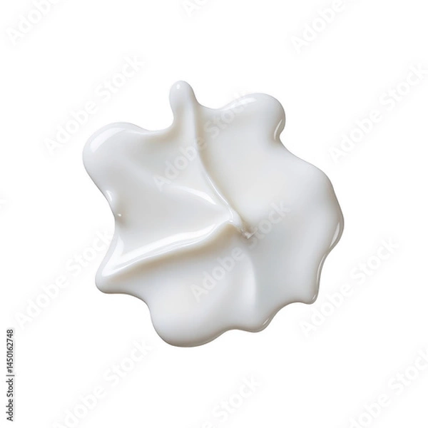 Fototapeta Splash of creamy white liquid forms abstract shape against transparent background, evoking sense of freshness and fluidity