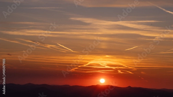 Fototapeta sunset in the mountains