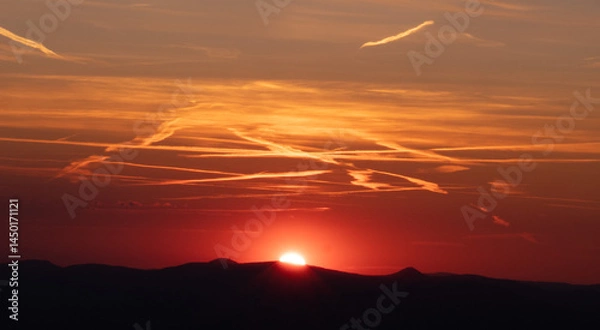 Fototapeta sunset in the mountains