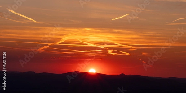 Fototapeta sunset in the mountains