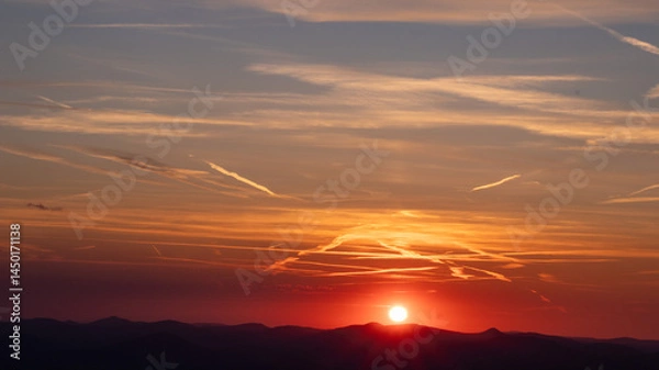 Fototapeta sunset in the mountains