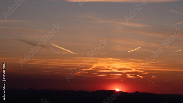 Fototapeta sunset in the mountains