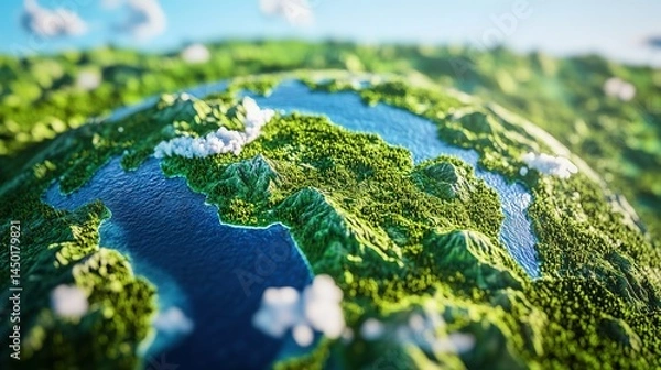 Obraz Celebrate World Earth Day with Our Interactive 3D Earth Model - Explore, Educate, and Embrace Sustainability
