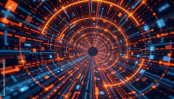 Obraz vpn tunnel visualized in clean minimal 3d space