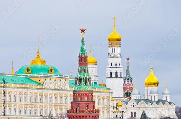 Obraz Moscow Kremlin view in winter day. Russia