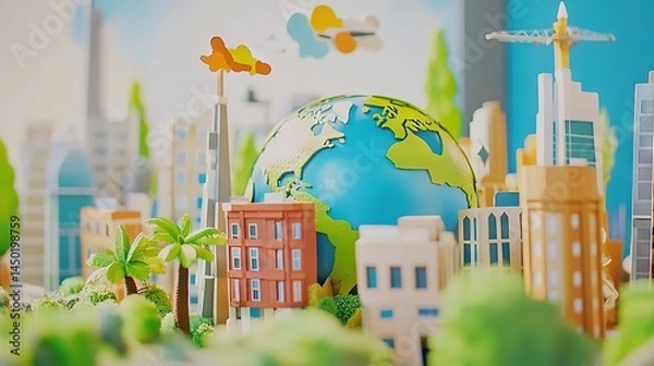 Obraz Celebrate World Earth Day with Our Interactive 3D Earth Model - Explore, Educate, and Embrace Sustainability
