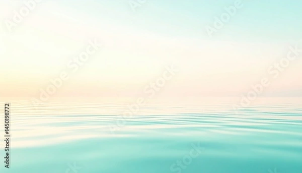 Fototapeta Calm water surface reflection serene ocean digital art tranquil environment aerial view peaceful concept for relaxation