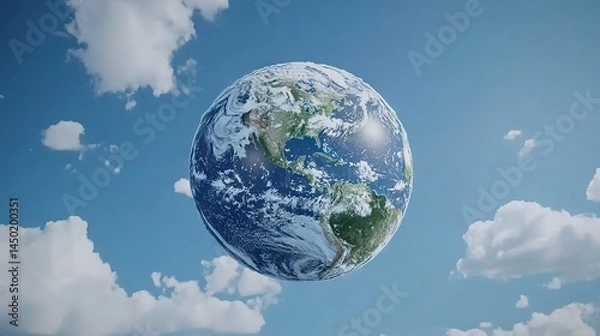Obraz Celebrate World Earth Day with Our Interactive 3D Earth Model - Explore, Educate, and Embrace Sustainability

