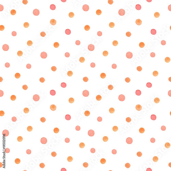 Obraz Seamless pattern with small watercolor painted dots.
