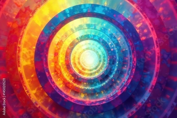 Fototapeta Interlocking circles forming a vibrant backdrop, abstract, texture