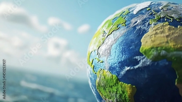 Obraz Celebrate World Earth Day with Our Interactive 3D Earth Model - Explore, Educate, and Embrace Sustainability
