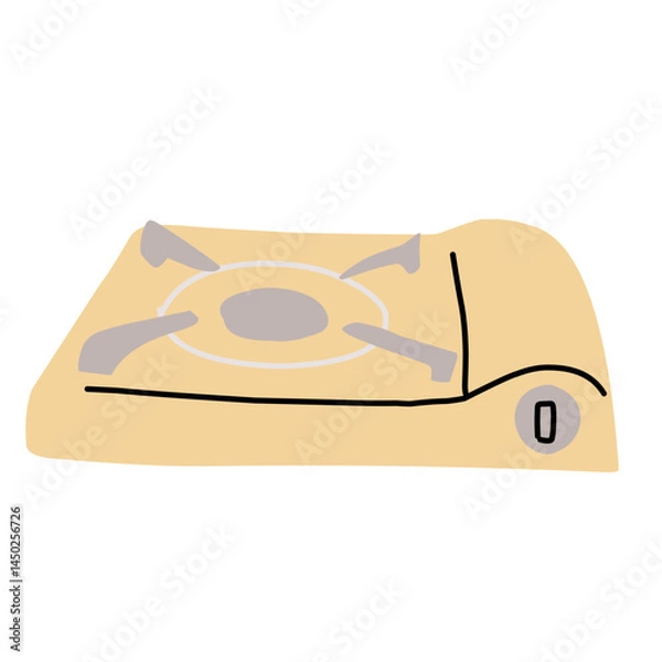 Obraz Backpack with survival kit illustration