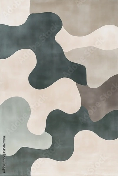 Fototapeta Abstract camouflage pattern with soft color gradients