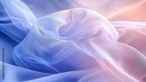 Obraz Delicate Blue and White Design Floating on a Subtle Textured Background with Soft Effects Made with Generative AI Technology