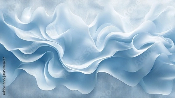 Obraz Blue and White Toned Design Gently Floating Over a Softly Textured Background Made with Generative AI Technology