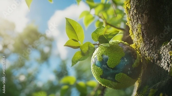 Obraz Celebrate World Earth Day with Our Interactive 3D Earth Model - Explore, Educate, and Embrace Sustainability
