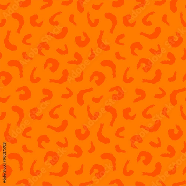 Fototapeta Tempura Shrimp Pattern background. Fried Shrimp Seamless pattern Background. Seafood Pattern Design. Crunchy Tempura Pattern.