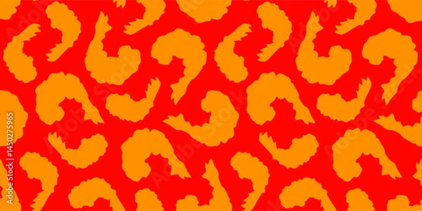 Obraz Tempura Shrimp Pattern background. Fried Shrimp Seamless pattern Background. Seafood Pattern Design. Crunchy Tempura Pattern.