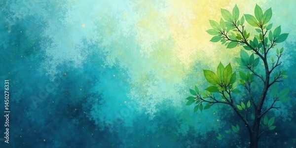 Fototapeta Serene Springtime A Dreamlike Forest Scene with Vibrant Green Foliage and Soft, Textured Background