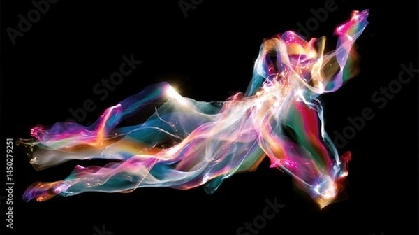 Fototapeta Abstract light art of flowing figure