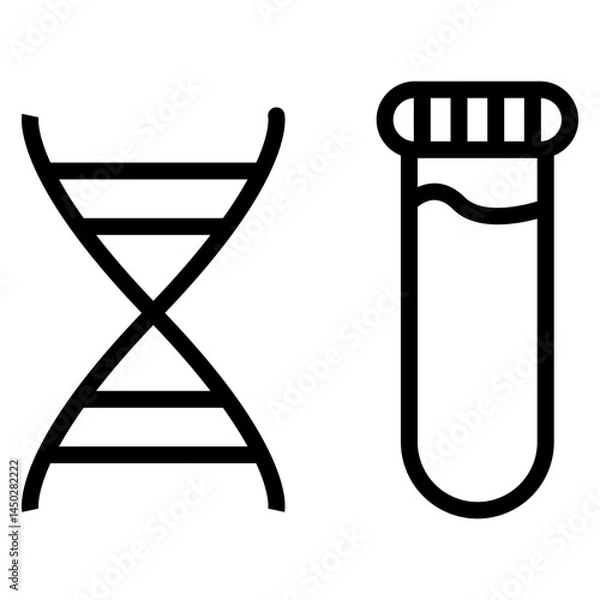 Obraz DNA Testing Kit Vector Line Icon Design