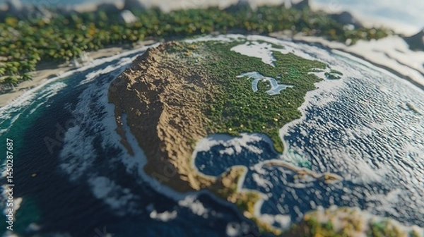 Obraz Celebrate World Earth Day with Our Interactive 3D Earth Model - Explore, Educate, and Embrace Sustainability
