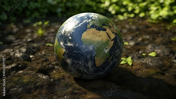 Obraz Celebrate World Earth Day with Our Interactive 3D Earth Model - Explore, Educate, and Embrace Sustainability
