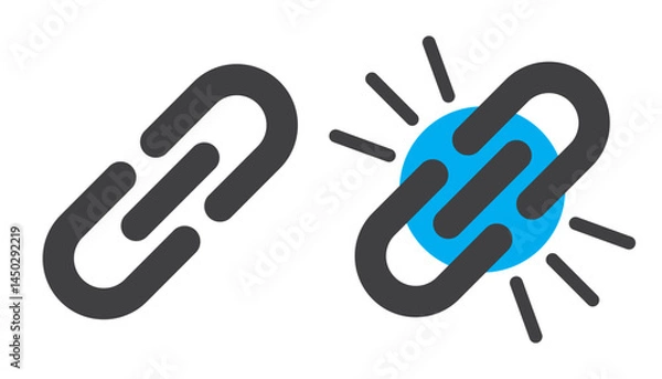 Obraz Link icon vector isolated, chain links icon, Hyperlink chain symbol. 