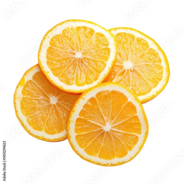 Obraz Close-up of citrus slices, vibrant yellow, layered circles, revealing juicy interior