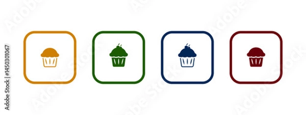 Fototapeta cake icon vector illustration. cake icon in different color design.