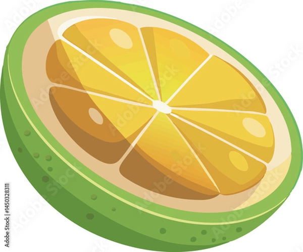 Fototapeta A vibrant vector art illustration of mamoncillo (Spanish lime) fruit, showcasing its green skin, tropical appeal, and fresh, juicy appearance