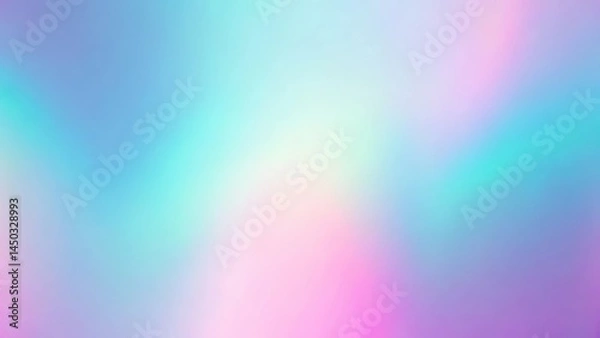 Fototapeta Holographic pastel gradient background with soft pink and purple hues transitioning to periwinkle teal colors