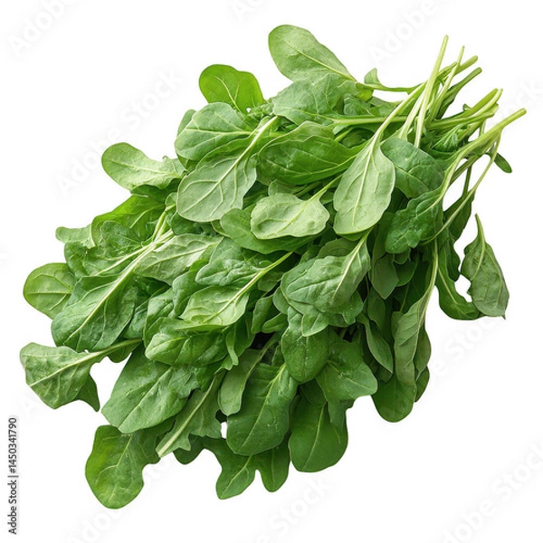 Fototapeta Fresh arugula bunch isolated on black background for salad ingredient and healthy food preparation use  on transparent background