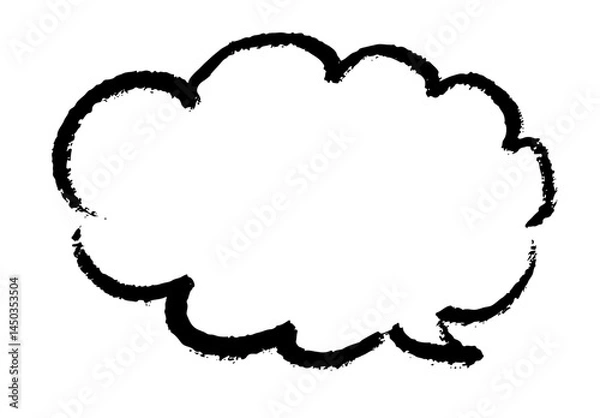 Obraz 毛筆 雲形 ふきだし